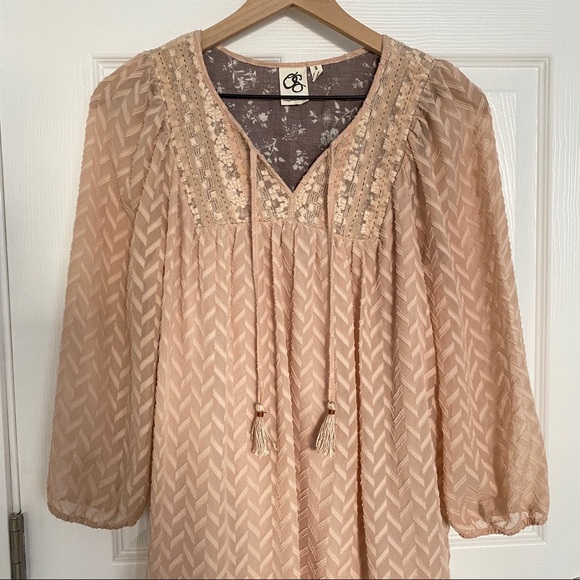 Anthropologie Anwen Peasant Dress Pink Rose - Picture 3 of 8